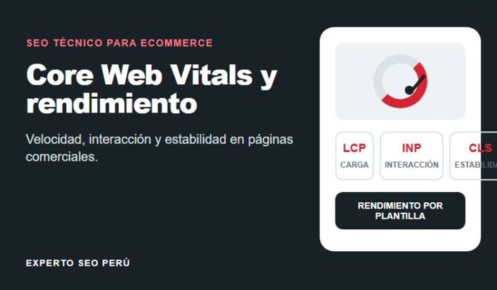 Core Web Vitals y rendimiento para eCommerce con métricas LCP, INP y CLS