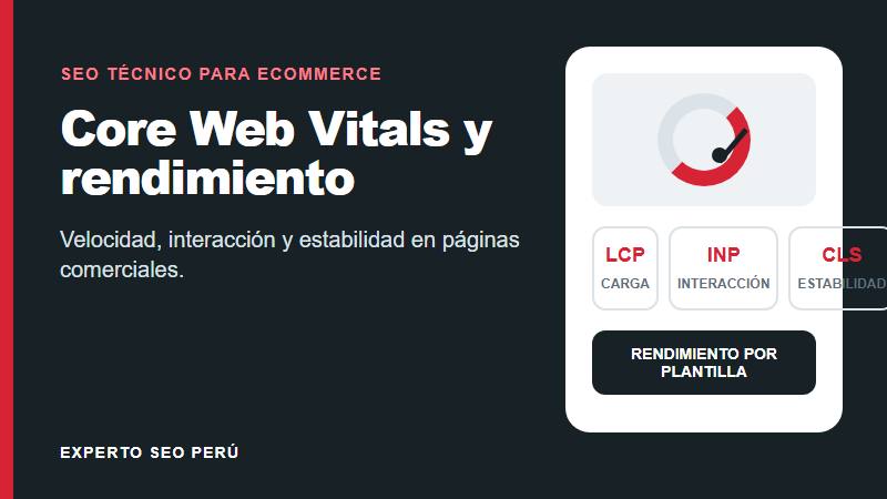Core Web Vitals y rendimiento para eCommerce con métricas LCP, INP y CLS