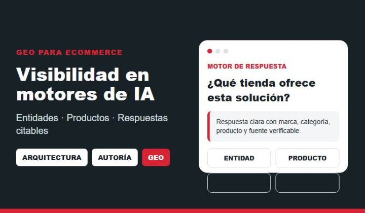 Servicio GEO para eCommerce y motores de IA con entidades, productos, respuestas citables y arquitectura semántica