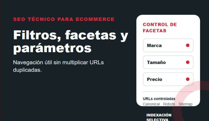 SEO para filtros, facetas y parámetros en eCommerce con navegación facetada y control de URLs