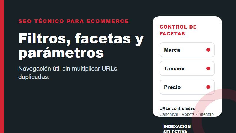 SEO para filtros, facetas y parámetros en eCommerce con navegación facetada y control de URLs