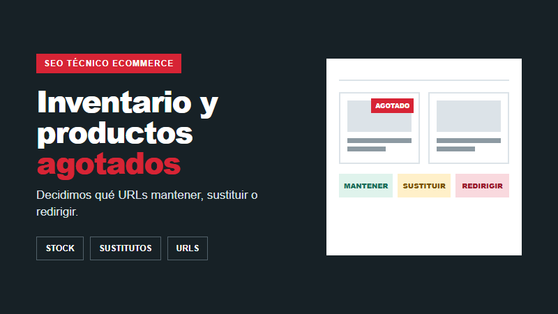 SEO para inventario y productos agotados en eCommerce con gestión de stock y URLs